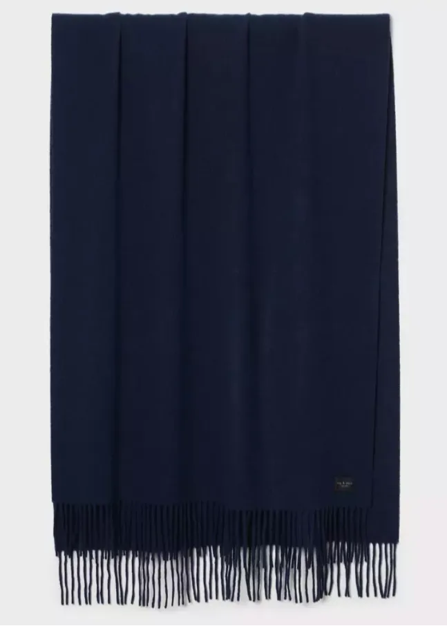 Addison Heritage Skinny Recycled Wool Scarf | Navy