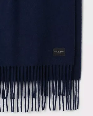 Addison Heritage Skinny Recycled Wool Scarf | Navy