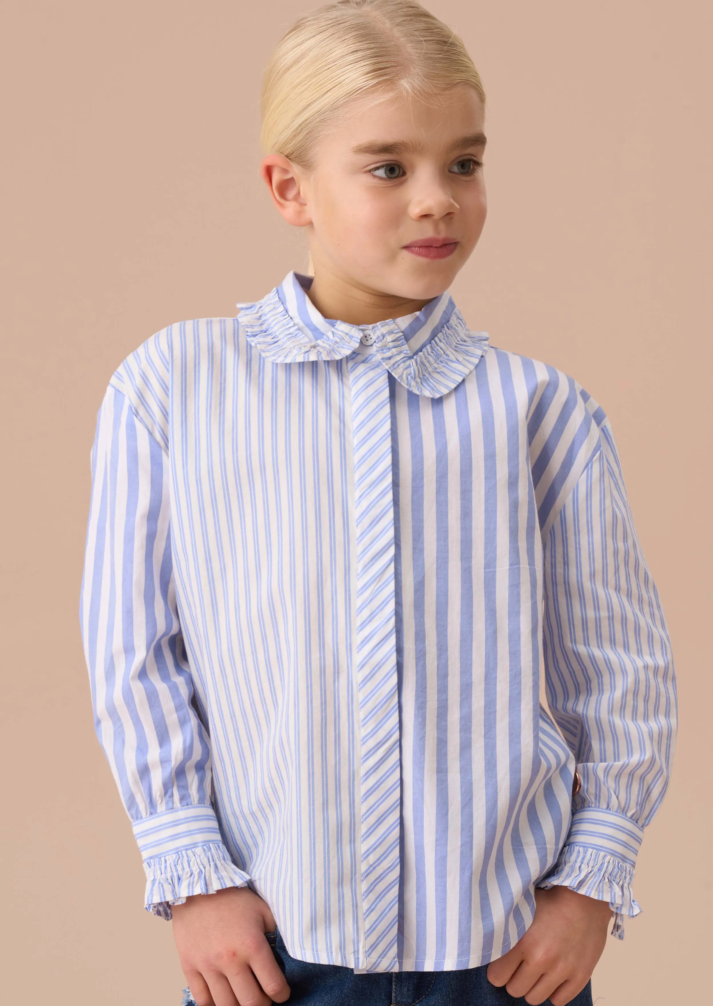 Adele Blue Mix Stripe Shirt