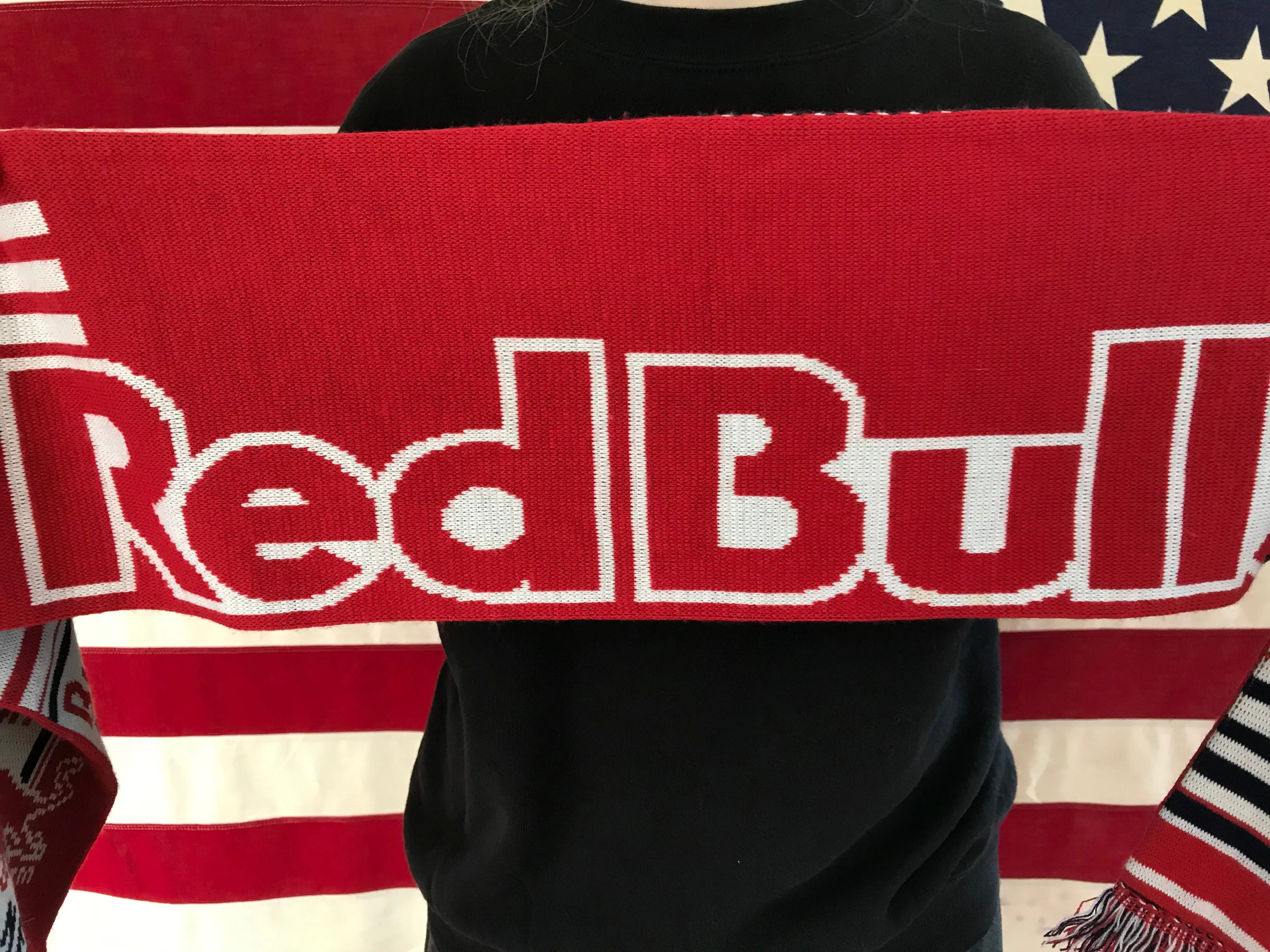 Adidas Red Bull ‘ New York ‘ 90’s Vintage Knit Reversible Scarf by Sports Scarf Made in UK