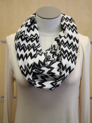 ADO | Infinity Black and White Zig Zag Scarf