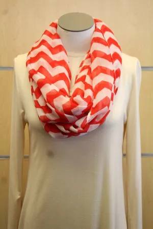 ADO | Infinity Red and White Chevron Scarf