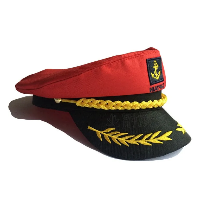 Adult Yacht Military Captain Hats Adjustable Men Women Navy Marine Admiral Cap Costume Party Fancy Dress Accessories