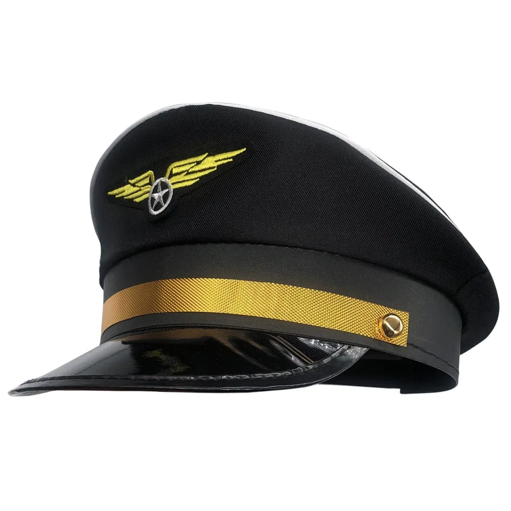 Adult Yacht Military Captain Hats Adjustable Men Women Navy Marine Admiral Cap Costume Party Fancy Dress Accessories