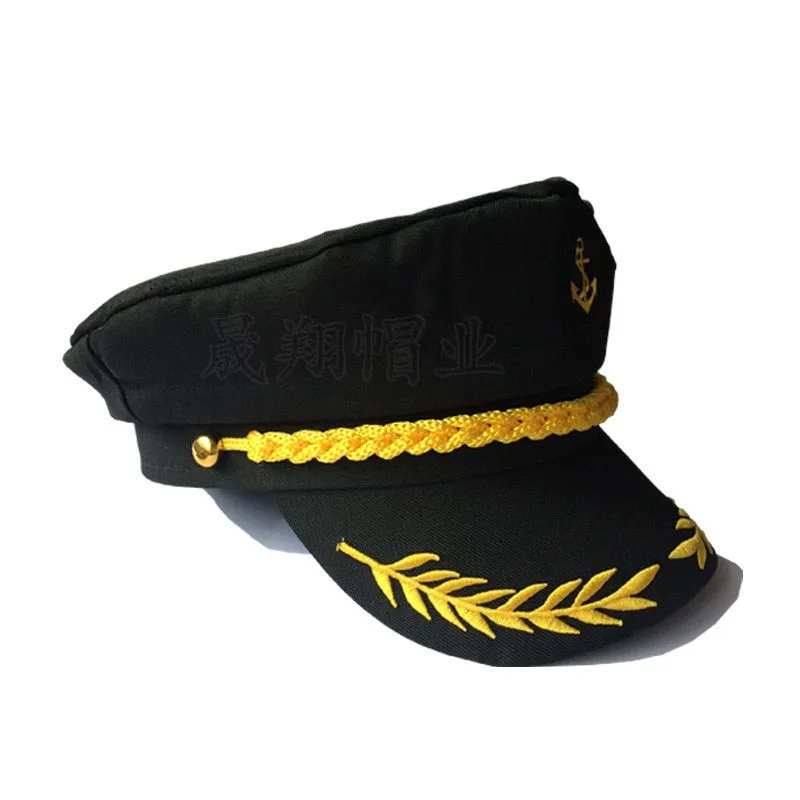 Adult Yacht Military Captain Hats Adjustable Men Women Navy Marine Admiral Cap Costume Party Fancy Dress Accessories