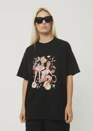 Afends Josie Slay Recycled Oversized Graphic T-shirt BLACK