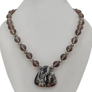 Agate & Smokey Quartz Beads Necklaces