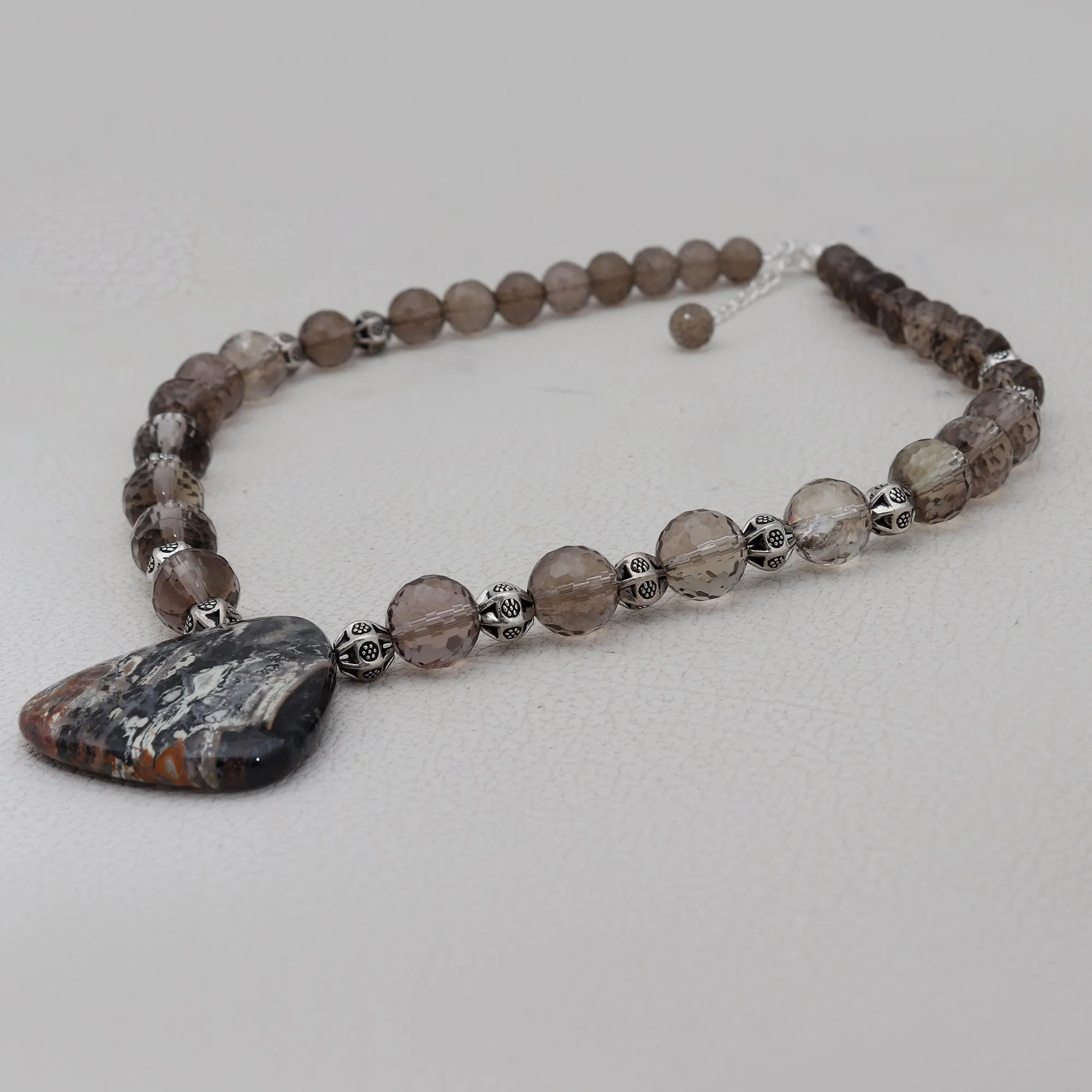 Agate & Smokey Quartz Beads Necklaces