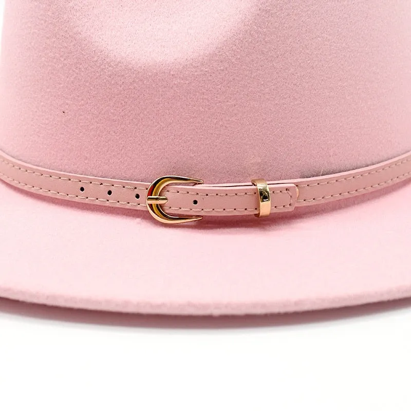 AHEAD Of Them ALL- Fedora Hats 🎩 w/ Pink Leather Belt Buckle