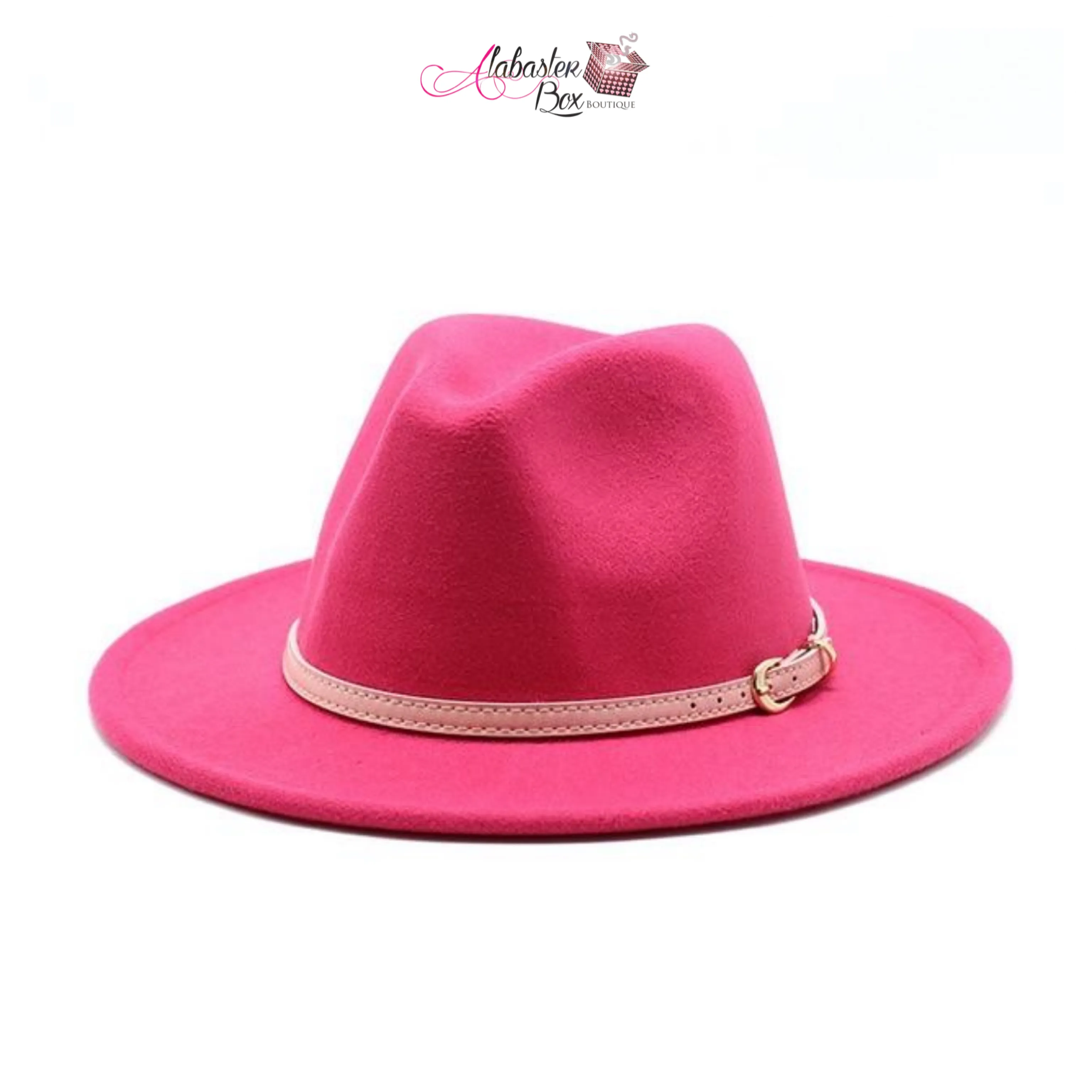 AHEAD Of Them ALL- Fedora Hats 🎩 w/ Pink Leather Belt Buckle