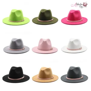 AHEAD Of Them ALL- Fedora Hats 🎩 w/ Pink Leather Belt Buckle