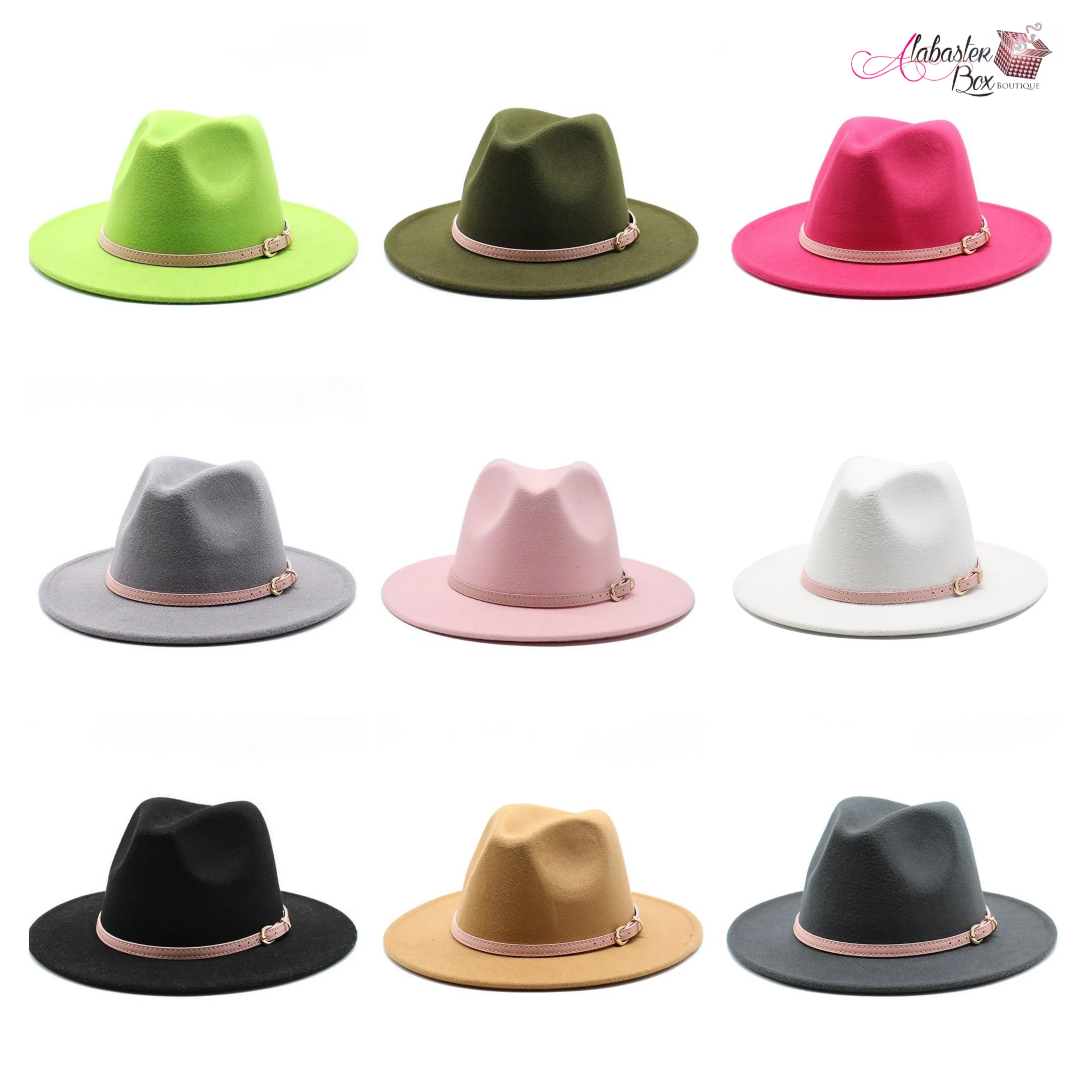 AHEAD Of Them ALL- Fedora Hats 🎩 w/ Pink Leather Belt Buckle