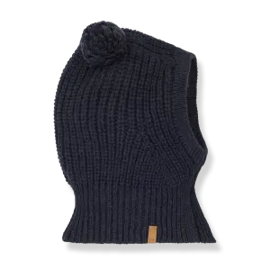 Ainet Merino Wool Pom Pom Baby Balaclava (Anthracite)