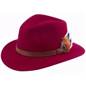 ALAN PAINE Richmond Fedora Hat - Wine