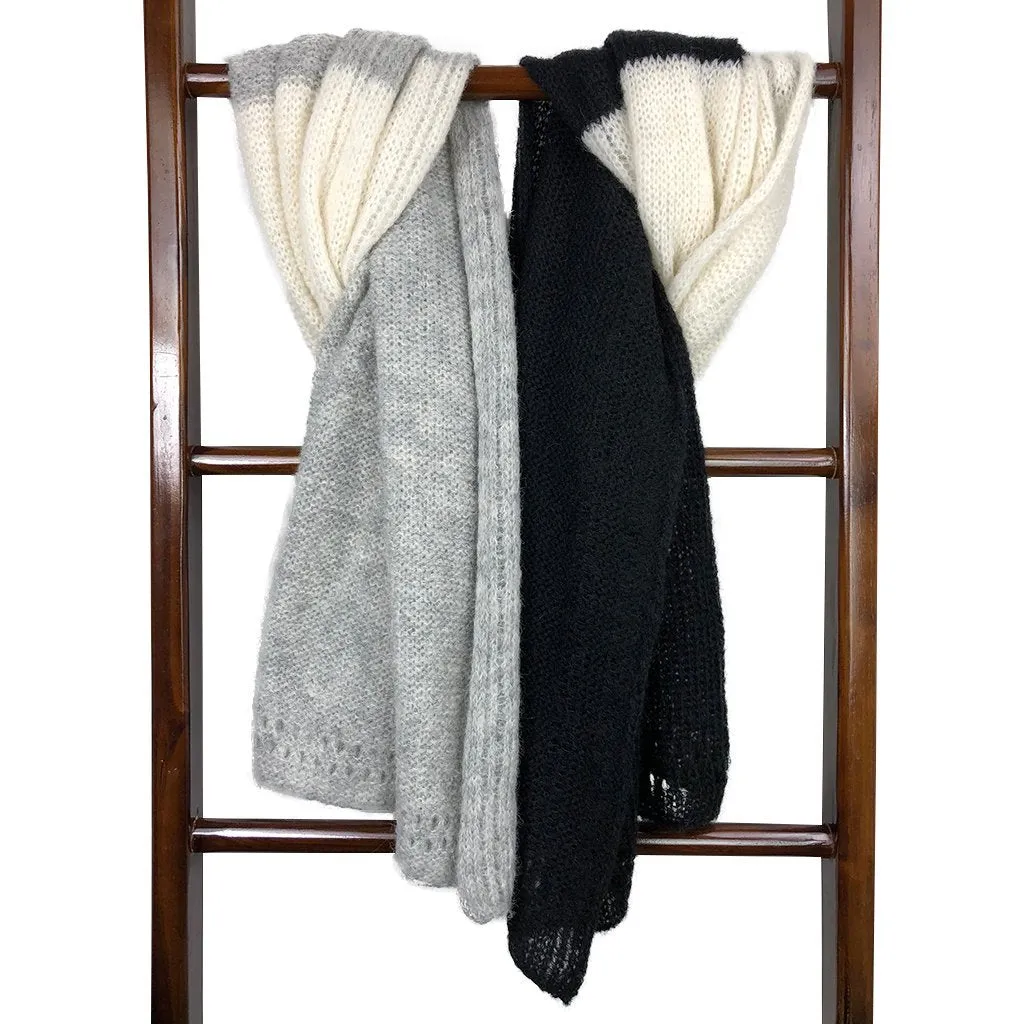 Alpaca Black & Grey Scarf