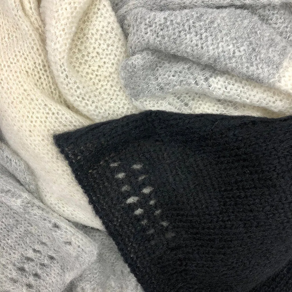 Alpaca Black & Grey Scarf