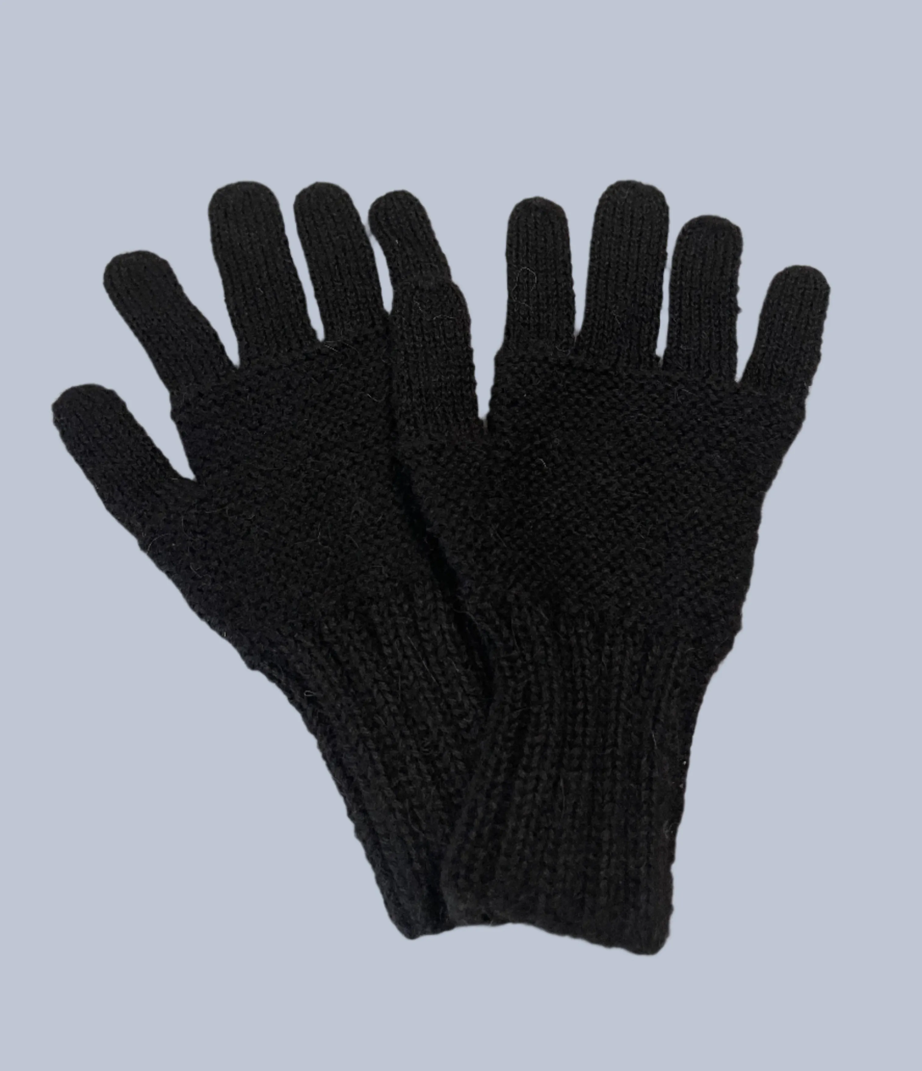 Alpaca Handmade Thick Gloves Black