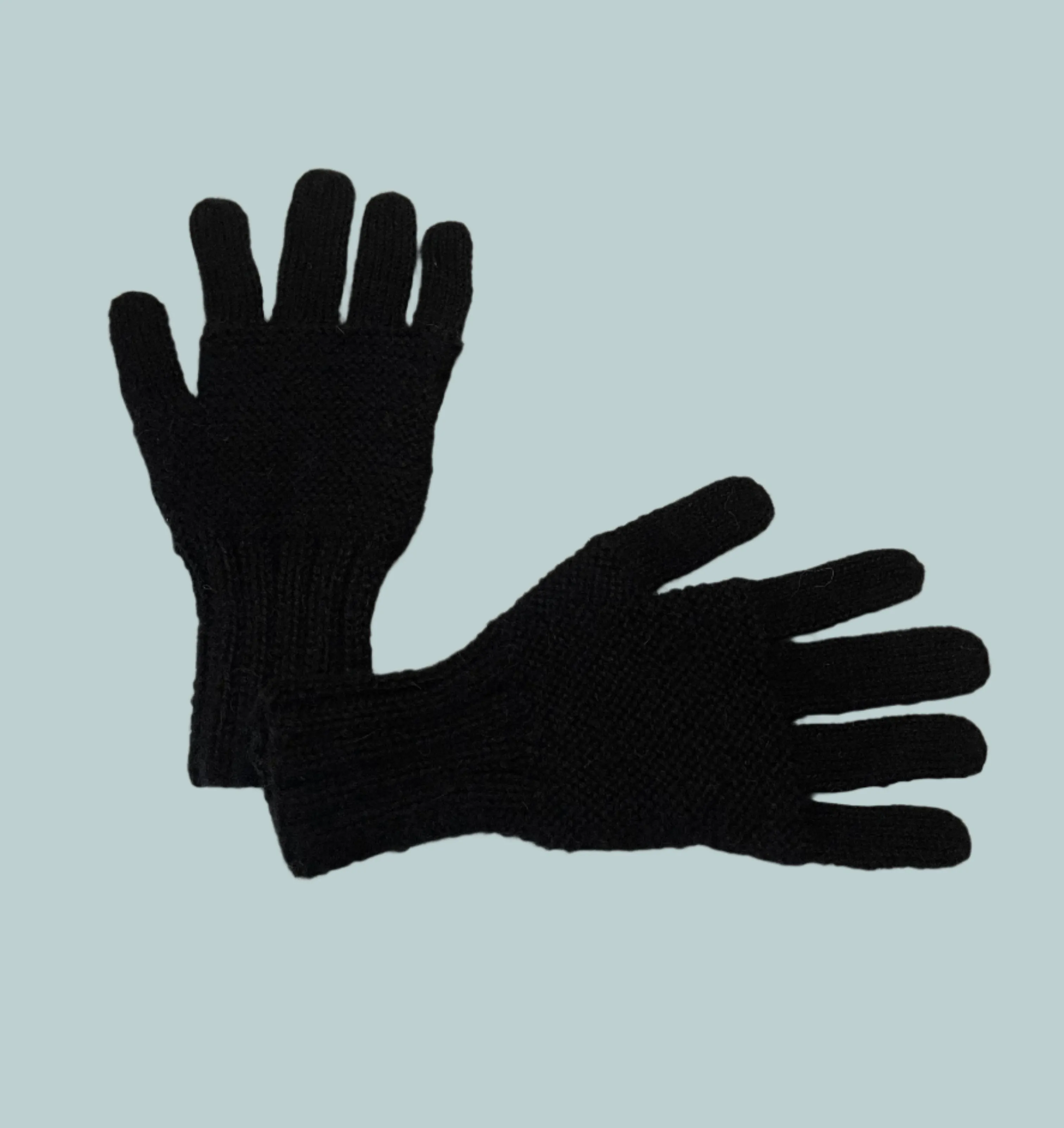 Alpaca Handmade Thick Gloves Black