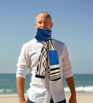 Alpaca Unisex Scarf Aboriginal Design Blue