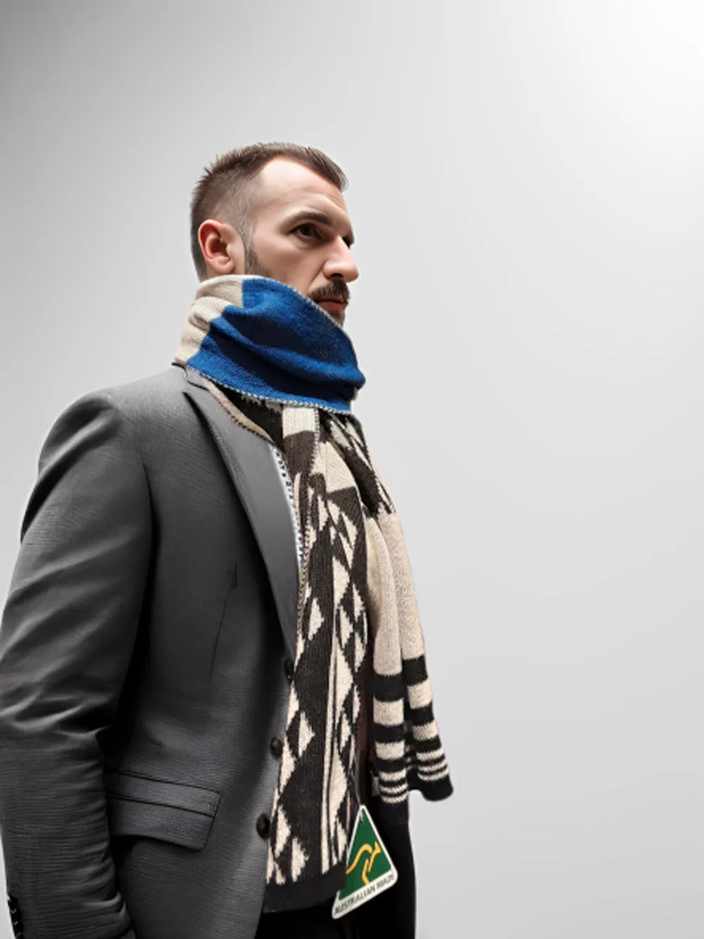 Alpaca Unisex Scarf Aboriginal Design Blue