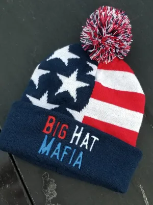 American Flag Beanie RWB stiching
