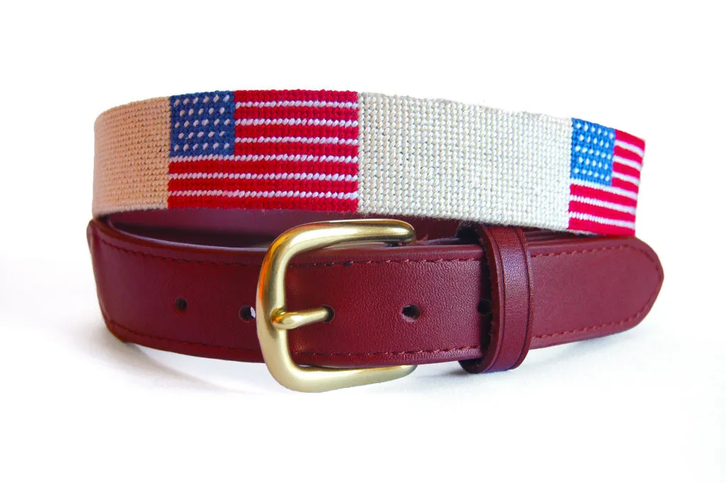 AMERICAN FLAG CREME NEEDLEPOINT BELT™