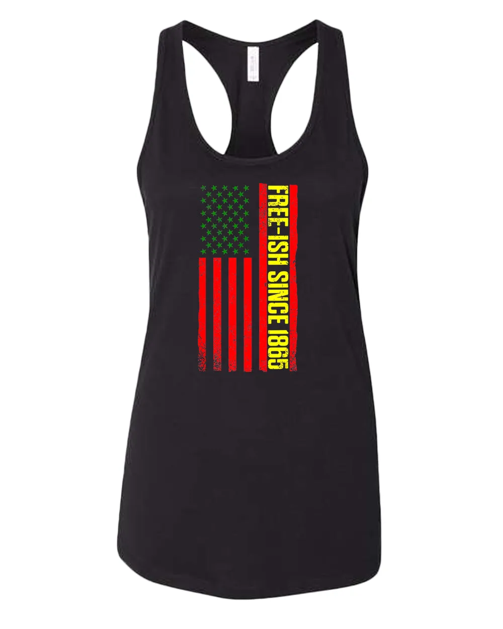 American flag juneteenth tank top green yellow red flag tank tops