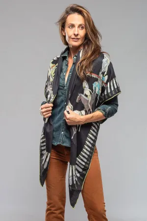 American Indian Cashmere Scarf In Black