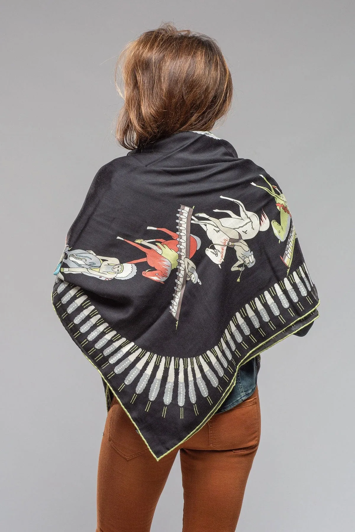 American Indian Cashmere Scarf In Black