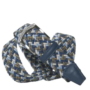 Andersons Classic Elastic Woven Belt Blue/Sky/Taupe/Cream/Grey