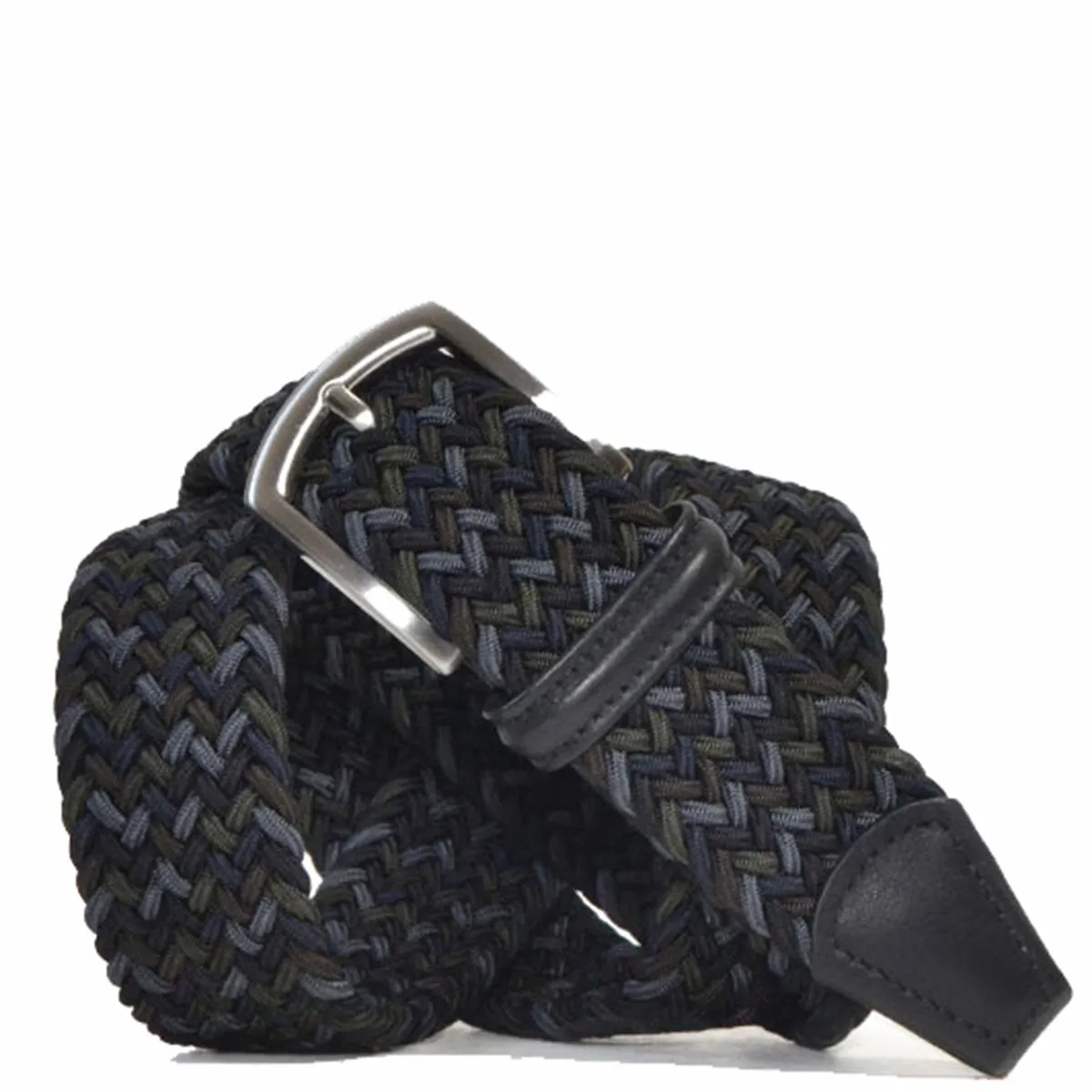 Andersons Classic Elastic Woven Belt Navy/ Khaki / Charcoal / Grey