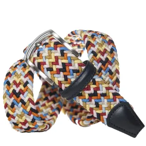Andersons Classic Elastic Woven Belt Navy/Blue/White/Yellow/Pink