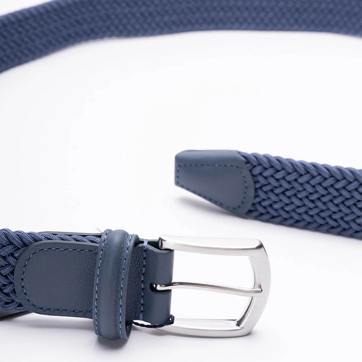 Andersons Elastic Woven Belt Mid Blue