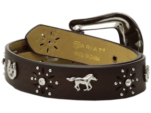 Ariat Rhinestone Flower Cutouts Girls Belt