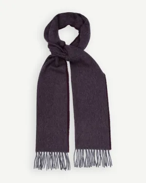 Aubergine Herringbone Cashmere Scarf
