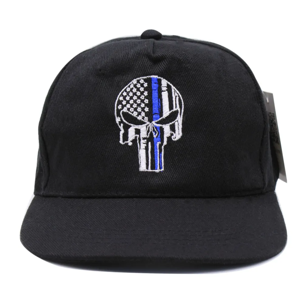 Awesome Thin Blue Line Skull Baseball Cap