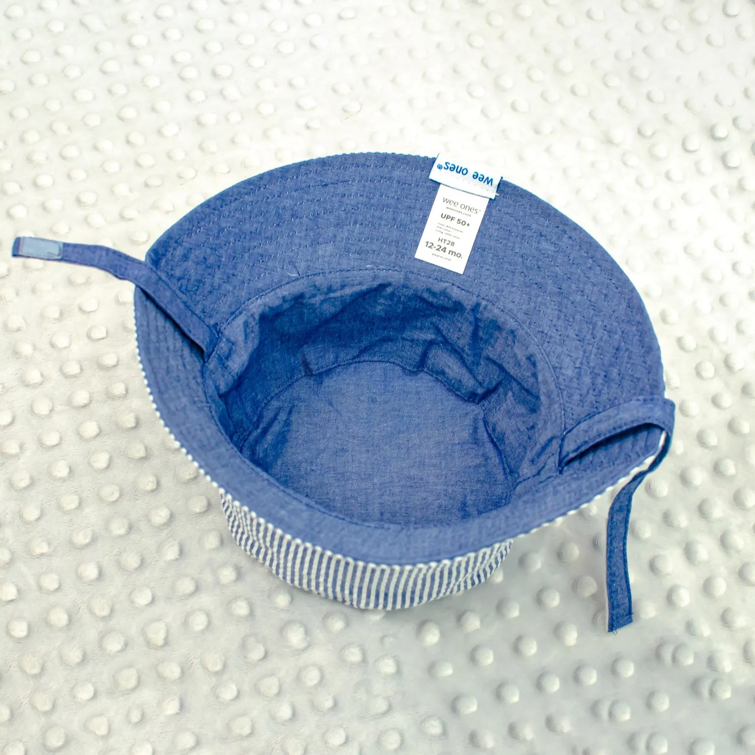 Baby Boy Toddler Personalized Bucket Hat Seersucker Sun Hat - Blue