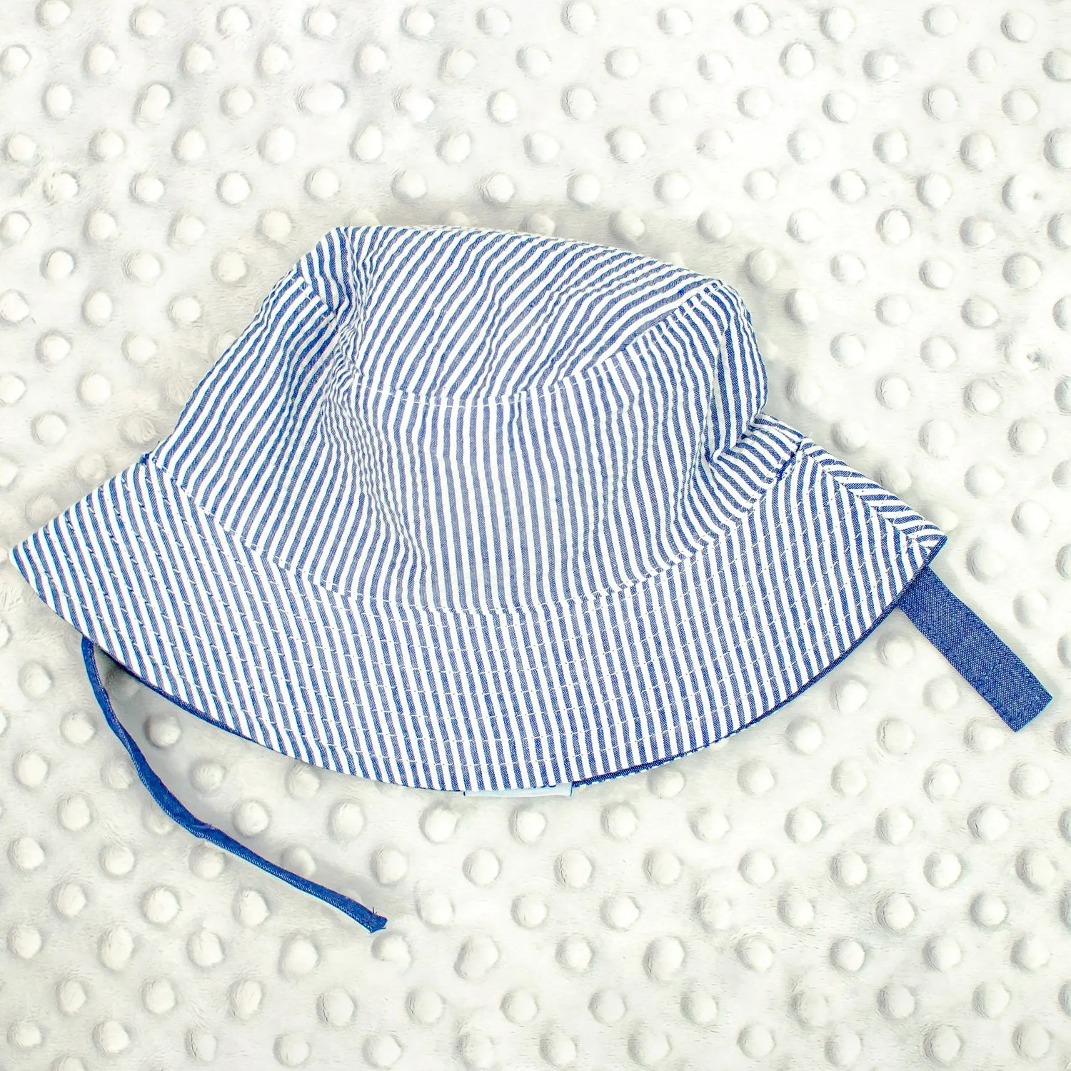 Baby Boy Toddler Personalized Bucket Hat Seersucker Sun Hat - Blue