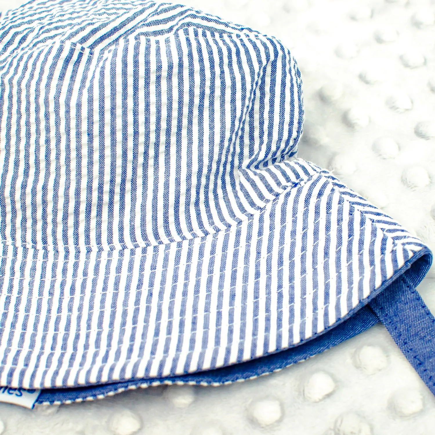 Baby Boy Toddler Personalized Bucket Hat Seersucker Sun Hat - Blue
