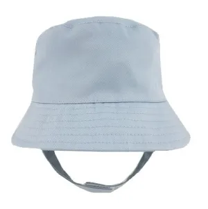 Baby Boys Plain Slate Grey Bucket Hat With Chin Strap