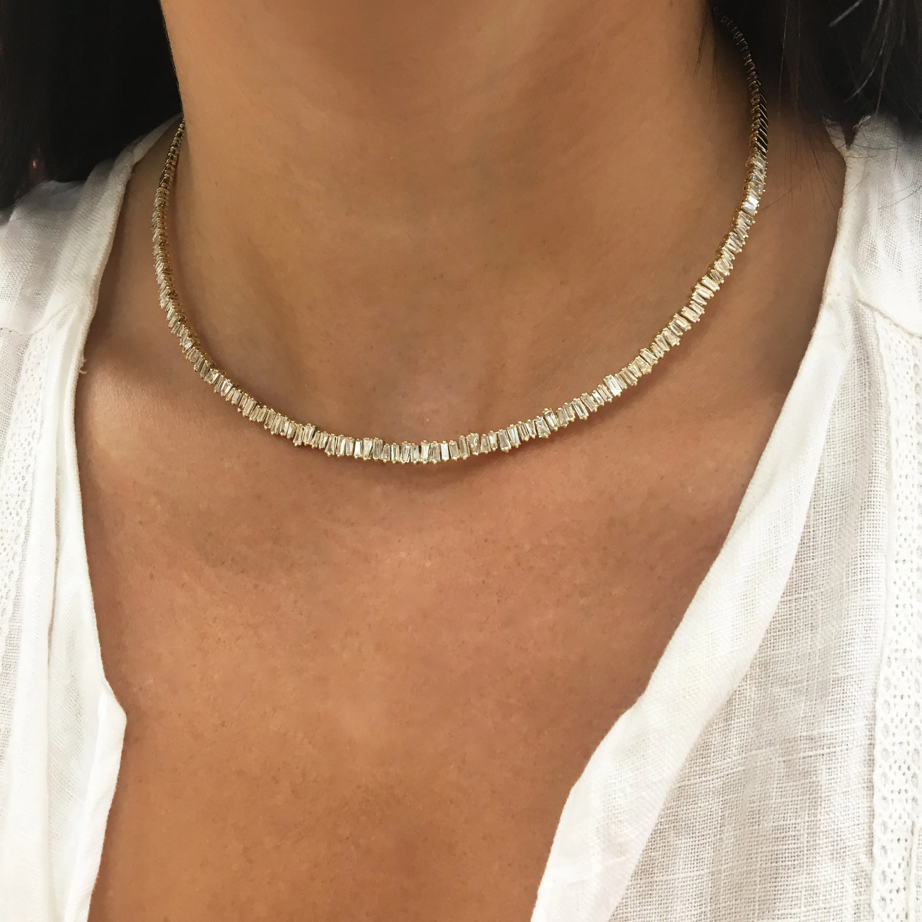 Baguette Diamond Choker