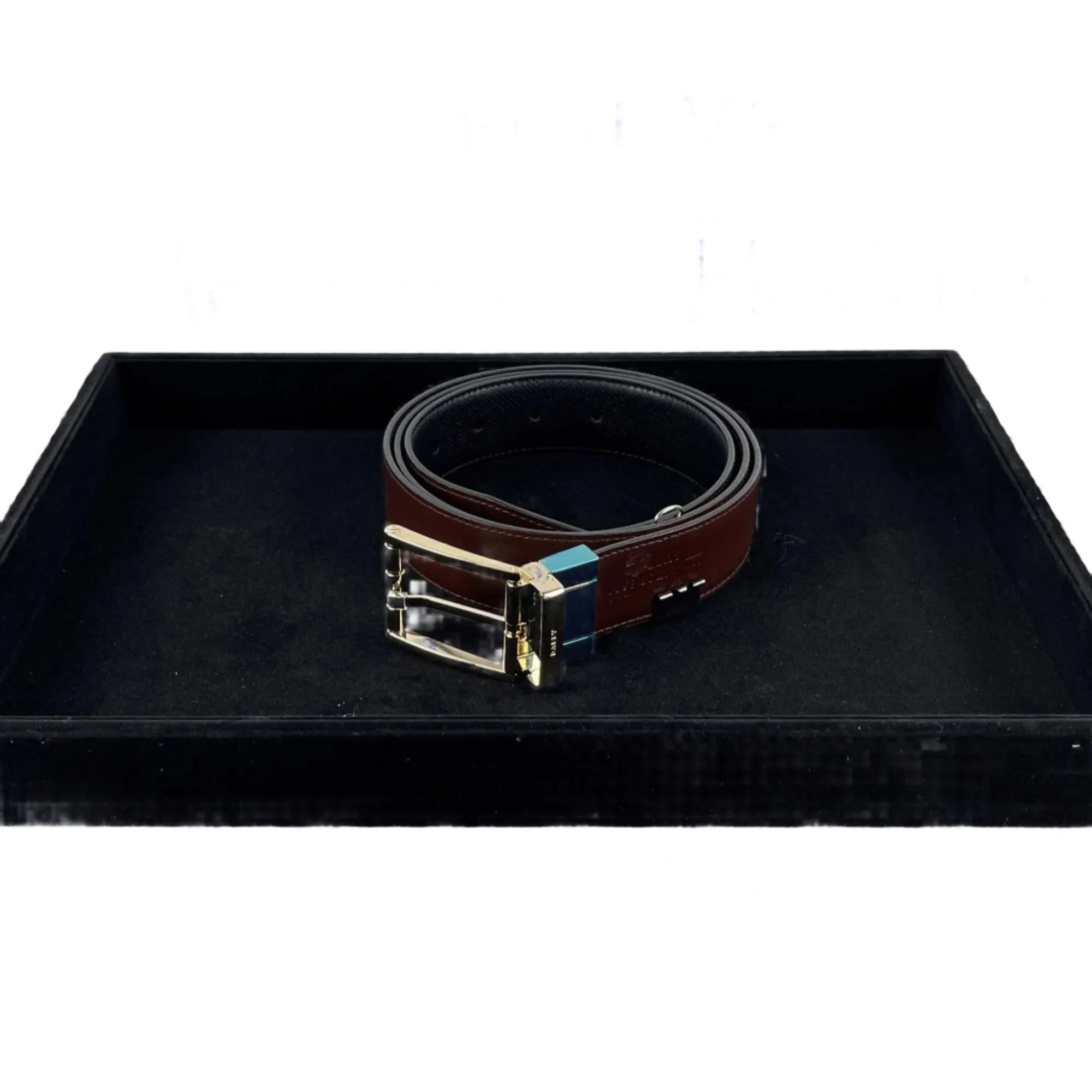 Bally Astor Black Leather Adjustable/Reversible Belt
