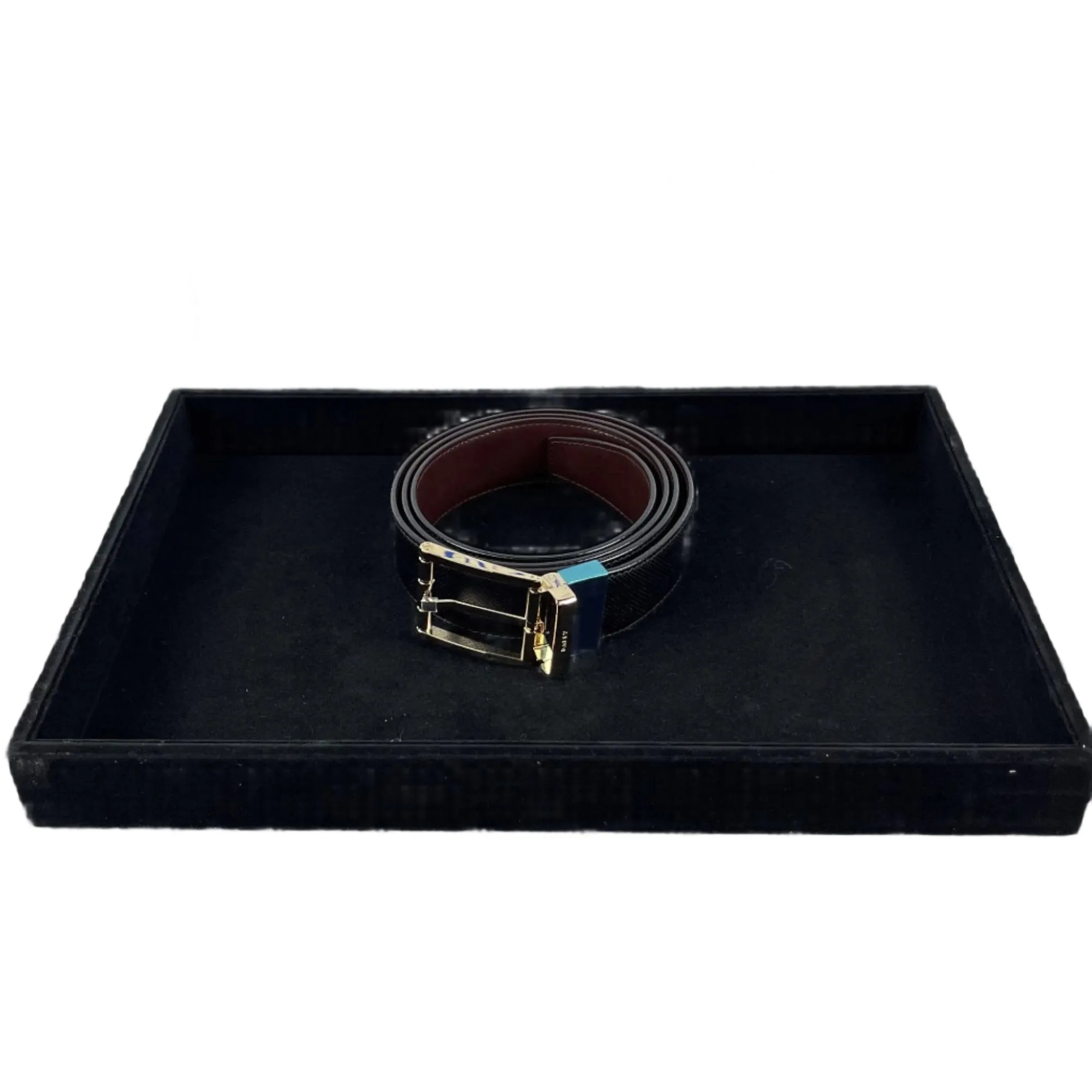 Bally Astor Black Leather Adjustable/Reversible Belt