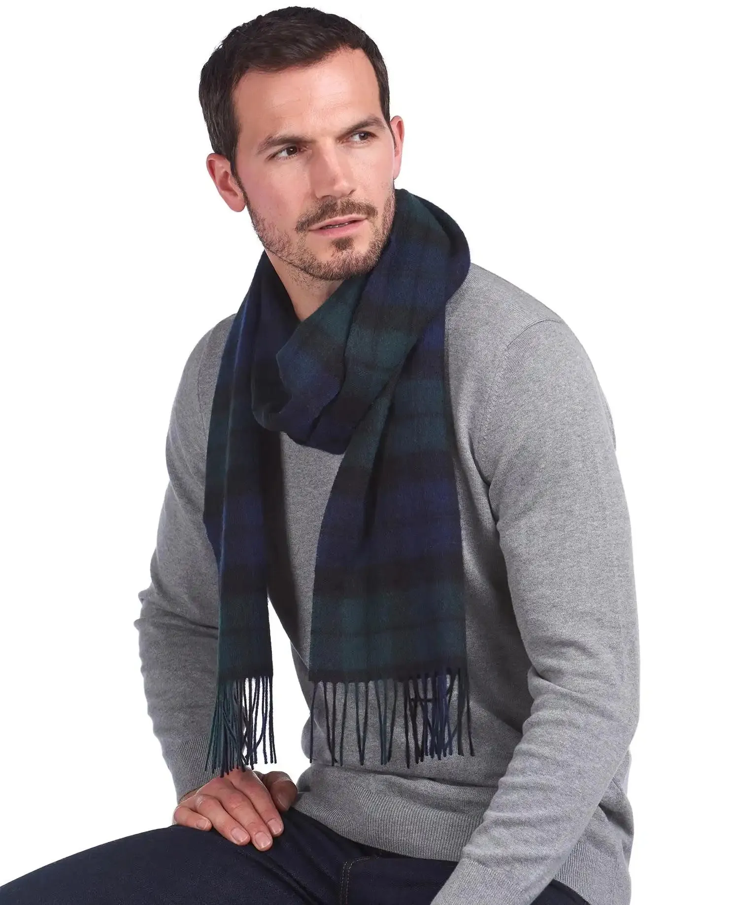 Barbour Tartan Lambswool Scarf Black Watch