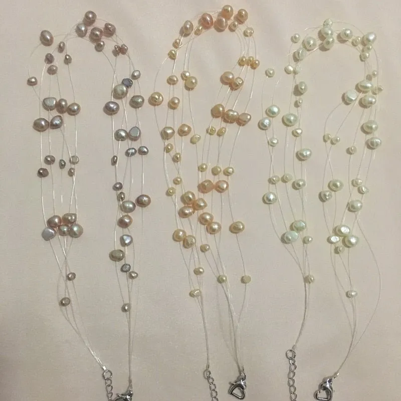 Baroque Freshwater Pearl Necklace Wedding Women Jewelry