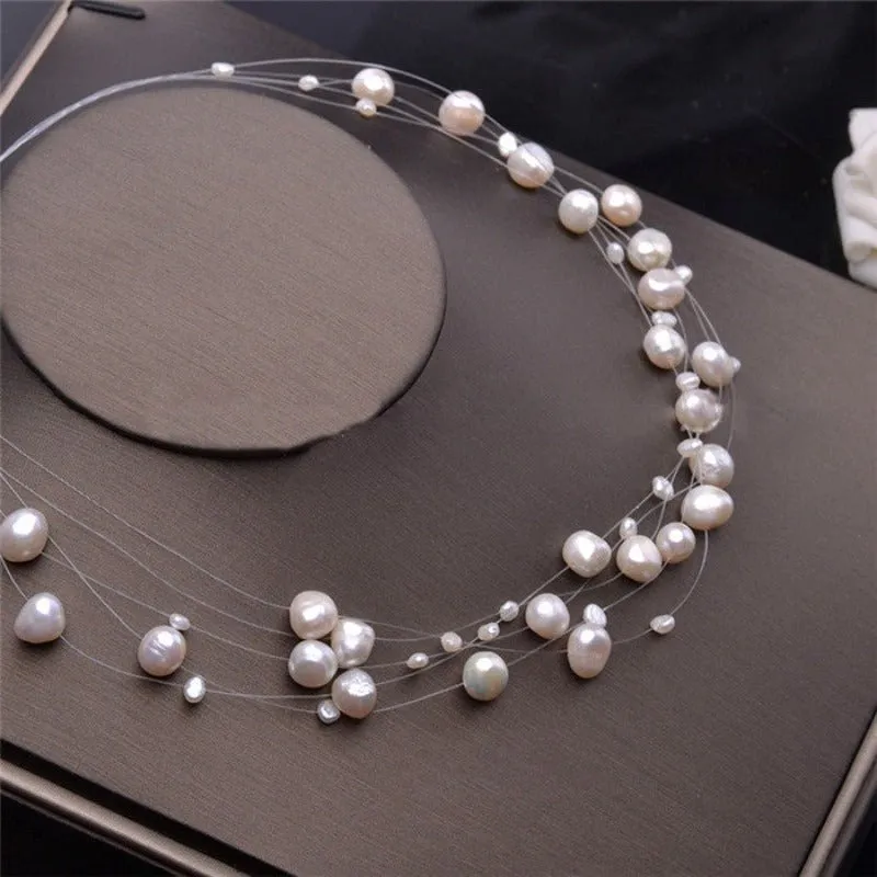 Baroque Freshwater Pearl Necklace Wedding Women Jewelry