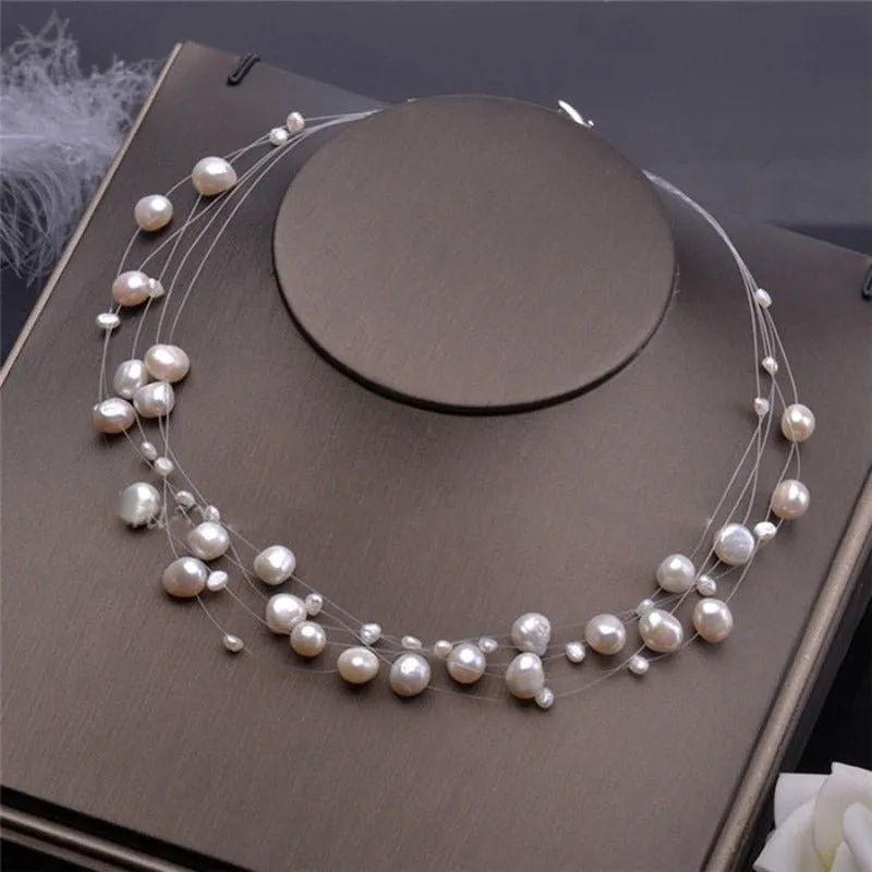 Baroque Freshwater Pearl Necklace Wedding Women Jewelry