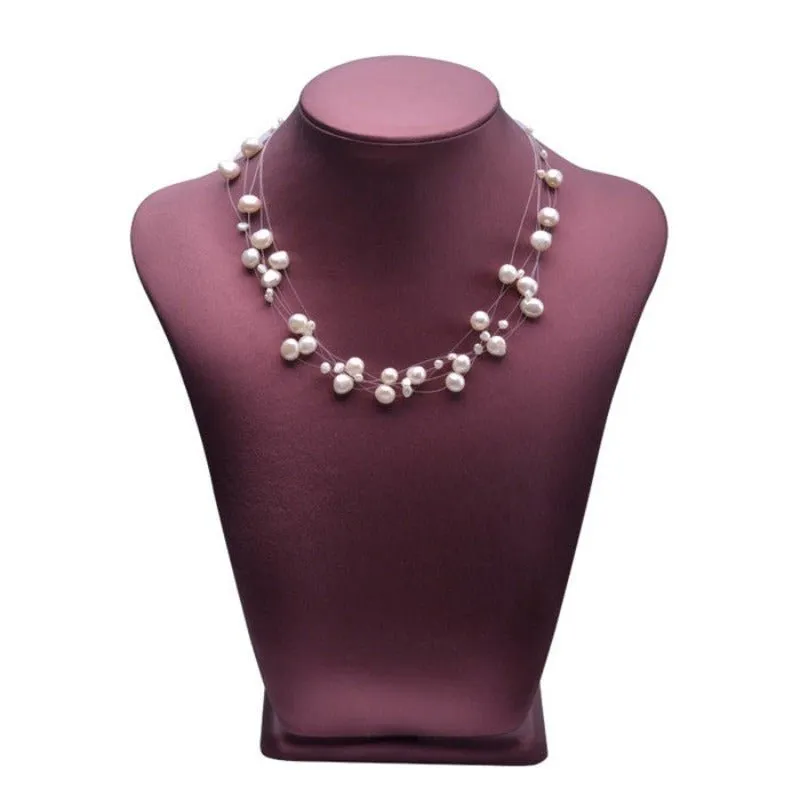 Baroque Freshwater Pearl Necklace Wedding Women Jewelry