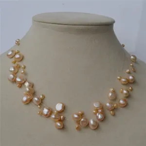 Baroque Freshwater Pearl Necklace Wedding Women Jewelry