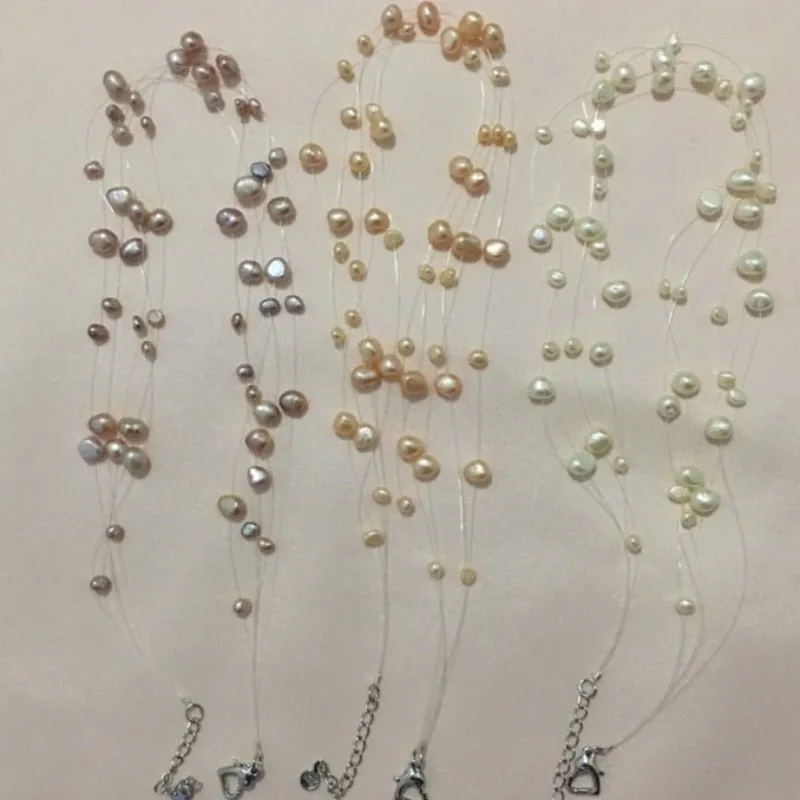 Baroque Freshwater Pearl Necklace Wedding Women Jewelry